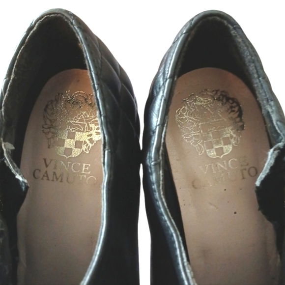 Vince Camuto Engenia Black Leather Ankle Boots High Heeled Platform Booties sz 6 - Picture 6 of 15